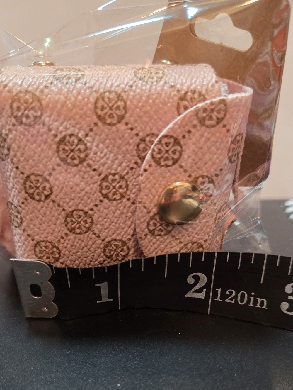 Pink Faux-Fur Pom Pom Keychain Bag Charm with Crystal Accents - Picture 12 of 14